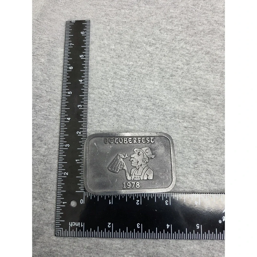 Vintage Rare 1978 German Oktoberfest Beer Solid Pewter Belt Buckle Germany